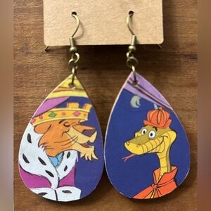 Upcycled Robin Hood Drop Earrings